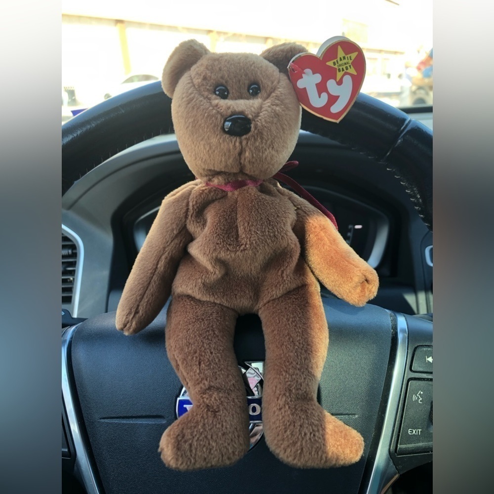 Rare Retired 1995 Ty Beanie Baby TEDDY Brown Bear. 1993 Tag.